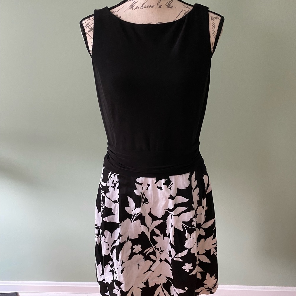 Women’s Black & White Floral Dress Size 12